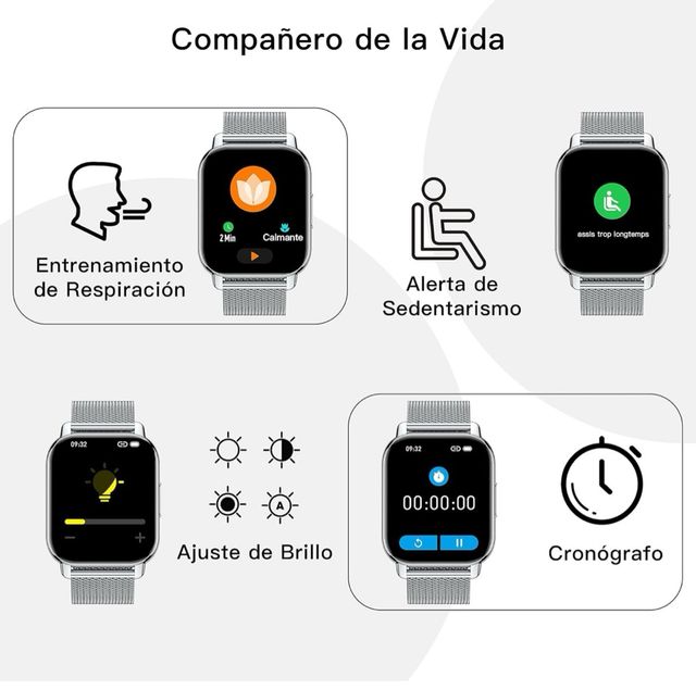 Reloj Popglory CS2pro - Plata & Gris