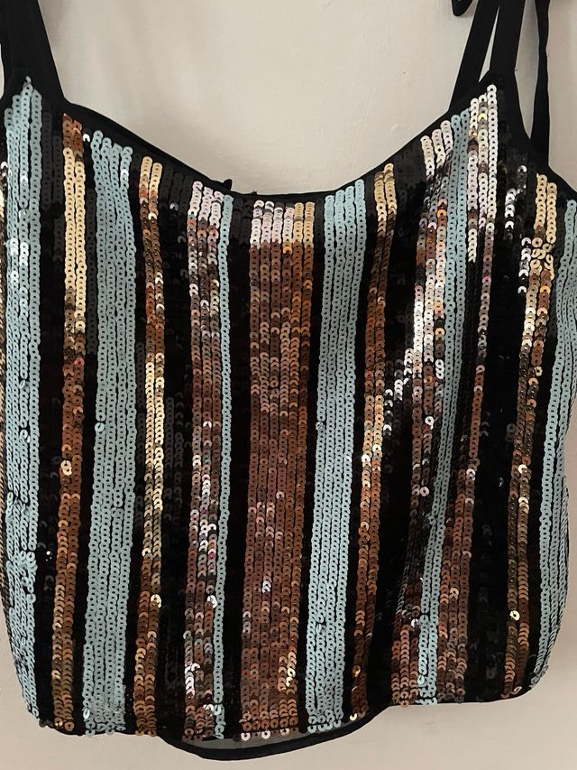 Top paillettes multicolor