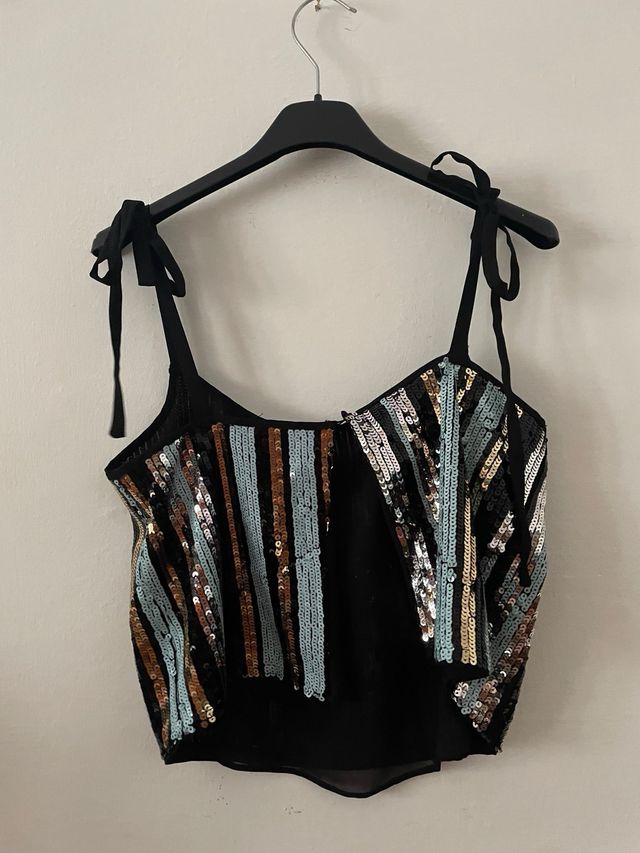 Top paillettes multicolor