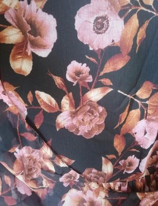 Vestito floreale nero e rosa