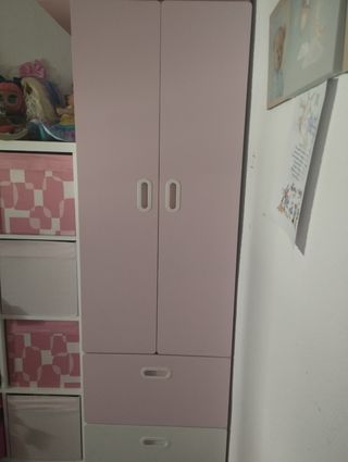 Armario infantil rosa - 2 puertas