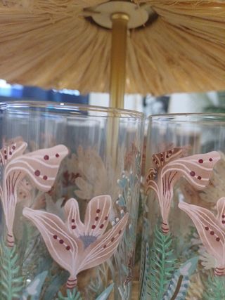6 Vasos con sombrilla - Decoración Tiki