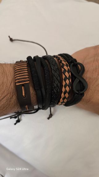 Braccialetti Uomo - Pelle Marrone e Nera
