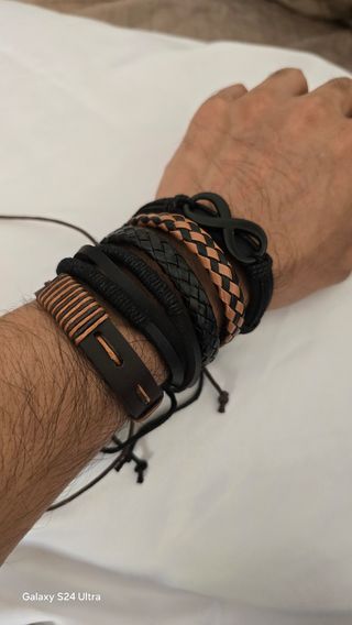 Braccialetti Uomo - Pelle Marrone e Nera