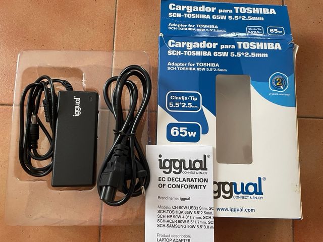 Cargador Toshiba 65W 5.5x2.5mm