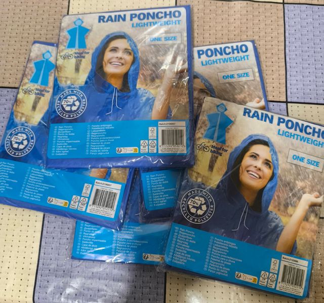 Confezione da 5 poncho antipioggia