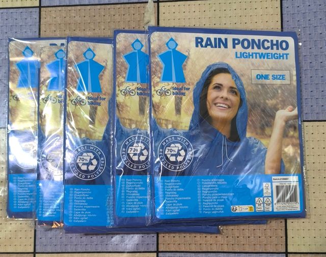 Confezione da 5 poncho antipioggia
