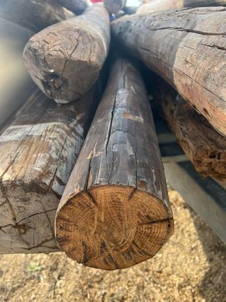 Vigas madera castaño usadas