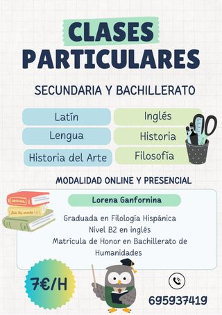 Clases particulares para ESO y Bachillerato.