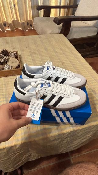 Adidas Samba - Zapatillas Blancas y Negras, Talla 