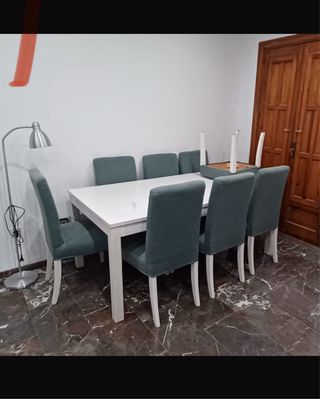 Mesa comedor extensible + 8 sillas 