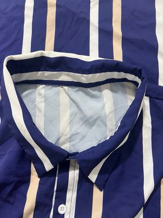 Camisa rayada azul y beige 5XXXXXL