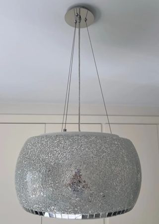 Lámpara colgante mosaico plata