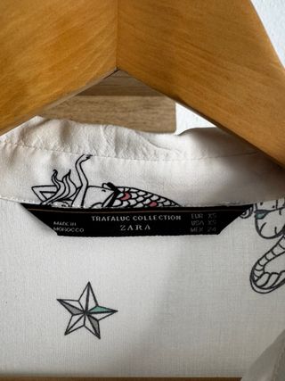 Camisa Zara Sirenas XS - Blanco