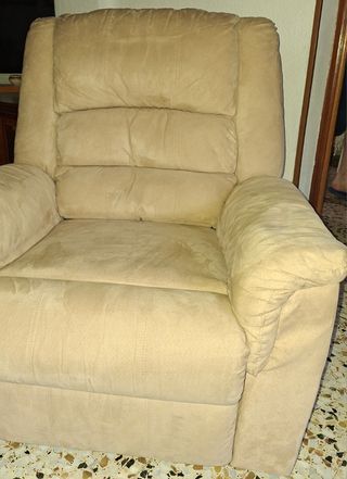 Poltrona relax in microfibra beige