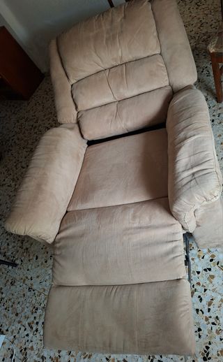 Poltrona relax in microfibra beige