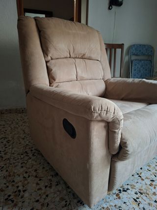 Poltrona relax in microfibra beige