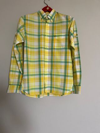 Camicia a quadri giallo-verde