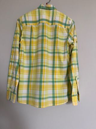 Camicia a quadri giallo-verde