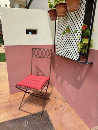 Silla metal jardín rústica