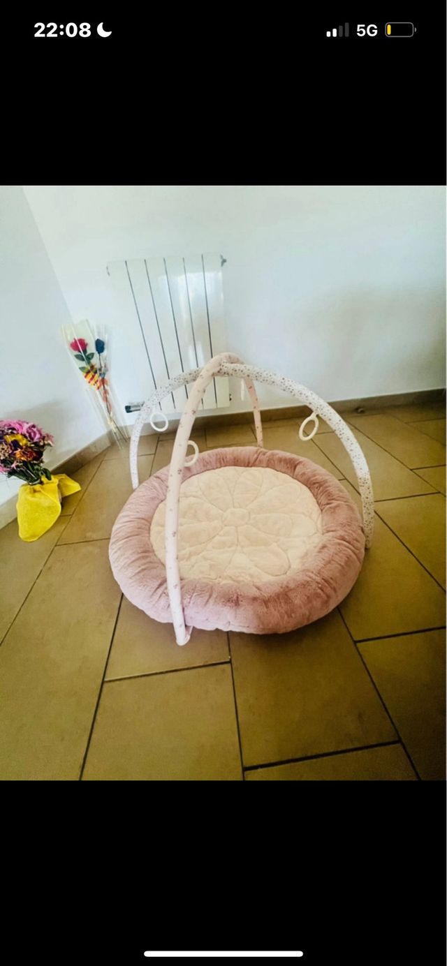 Alfombra arco bebé niña rosa