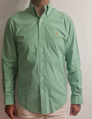 Camisa Ralph Lauren cuadros vichy verdes.