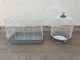 2 Jaulas pájaros - Gris y Blanco