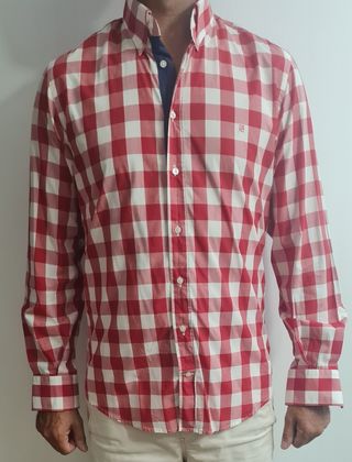 Camisa Carolina Herrera cuadros rojo-blanco