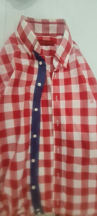 Camisa Carolina Herrera cuadros rojo-blanco