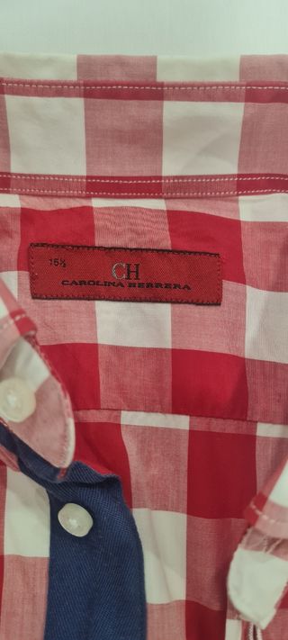 Camisa Carolina Herrera cuadros rojo-blanco