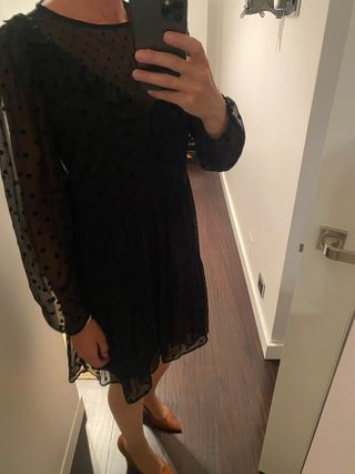 Vestido negro topos - Talla M