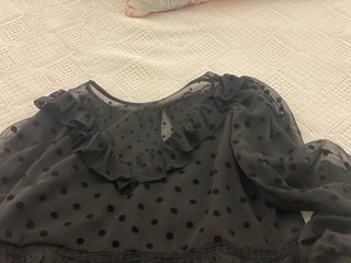 Vestido negro topos - Talla M