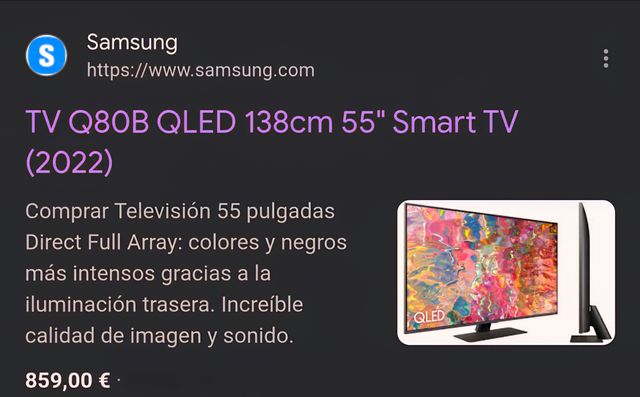 TV Samsung Q80BA 55" Smart
