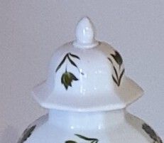 Jarrón porcelana verde blanco