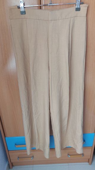 Pantalones anchos Zara XS beige