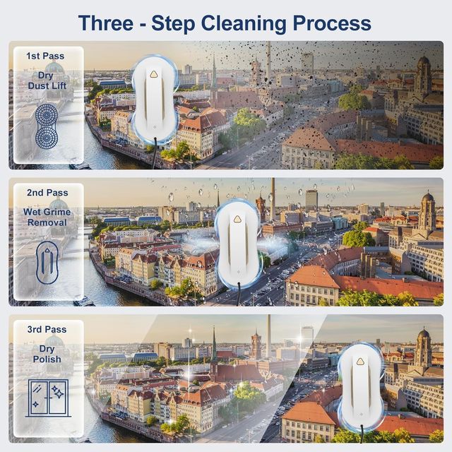 Robot limpia cristales ventana Doble pulverización