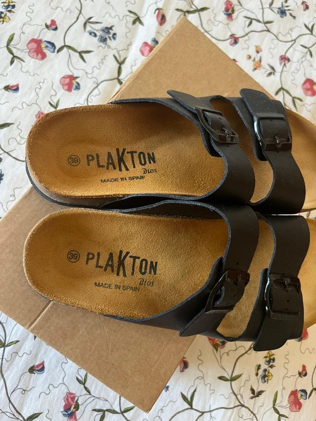Sandalias PLAKTON negras, talla 38