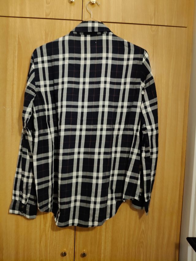 Camisa Zara cuadros M - azul y blanco