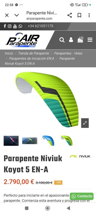 Parapente Niviuk Koyot 5 talla 28