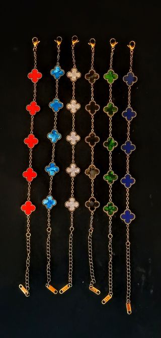 Pulseras Trébol Cuatro Hojas Varios Colores