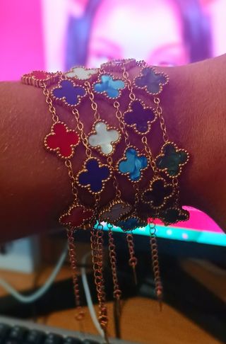 Pulseras Trébol Cuatro Hojas Varios Colores