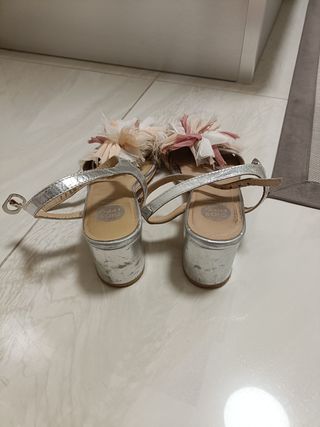 Sandalias Gioseppo Plata Talla 37 tacón 6 cms