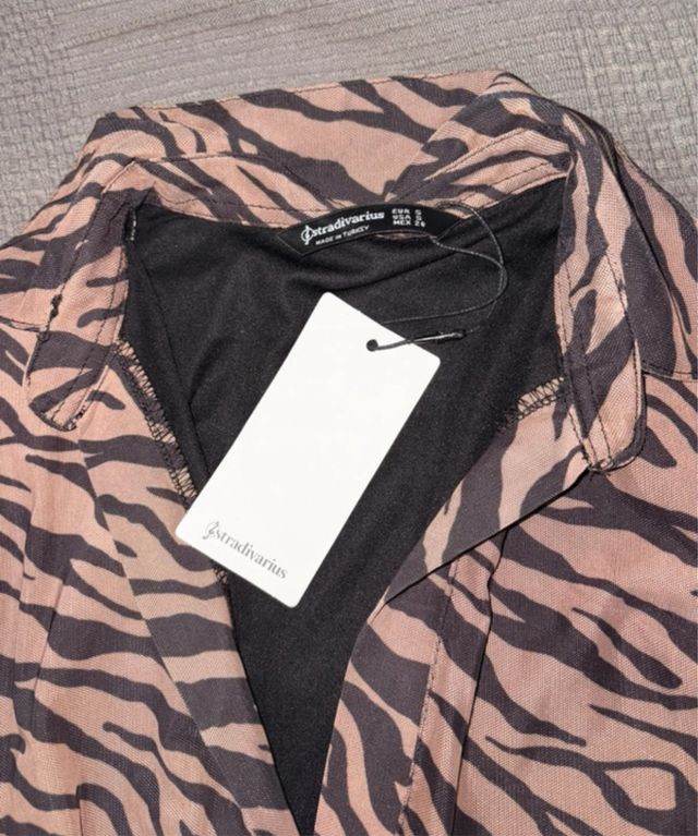 Vestido cebra marrón beige