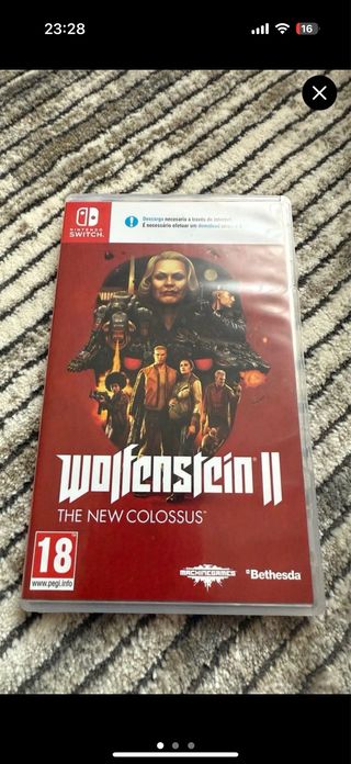  2 juegos nintendo switch:lego city,wolfenstein
