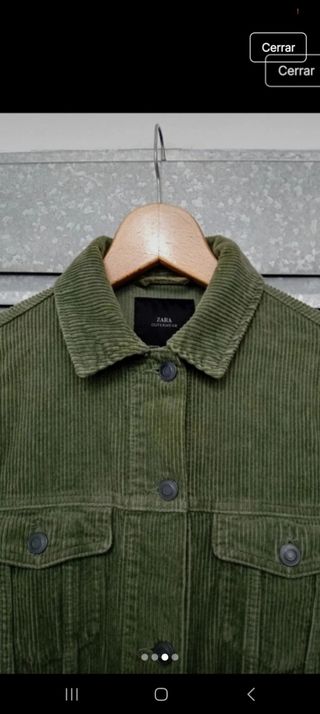 Cazadora pana Zara S - Verde oliva