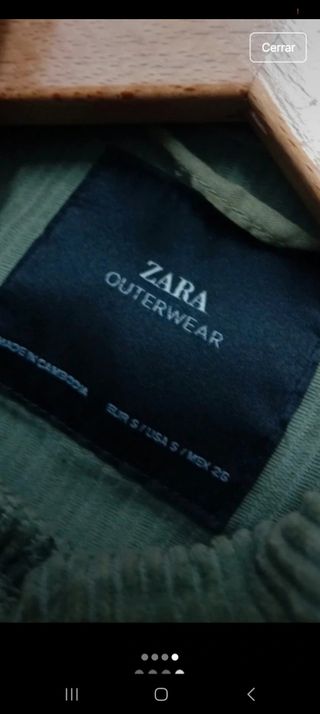 Cazadora pana Zara S - Verde oliva
