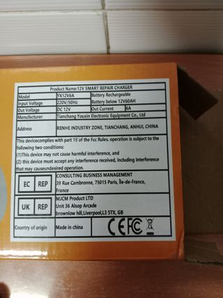 Cargador baterías 12V - 6A