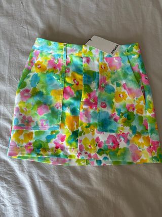 Mini falda Bershka - Flores
