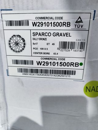 Llantas Sparco Gravel 17x8 ET45 5x100
