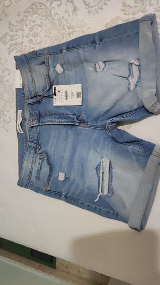 Shorts vaqueros rotos hombre - L